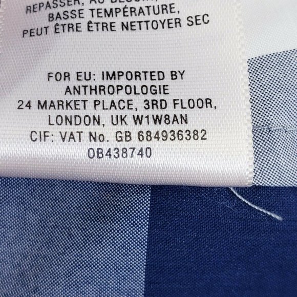 Anthro HD in Paris Hi-Low Gingham Peplum Top Sz 4 - Picture 6 of 7